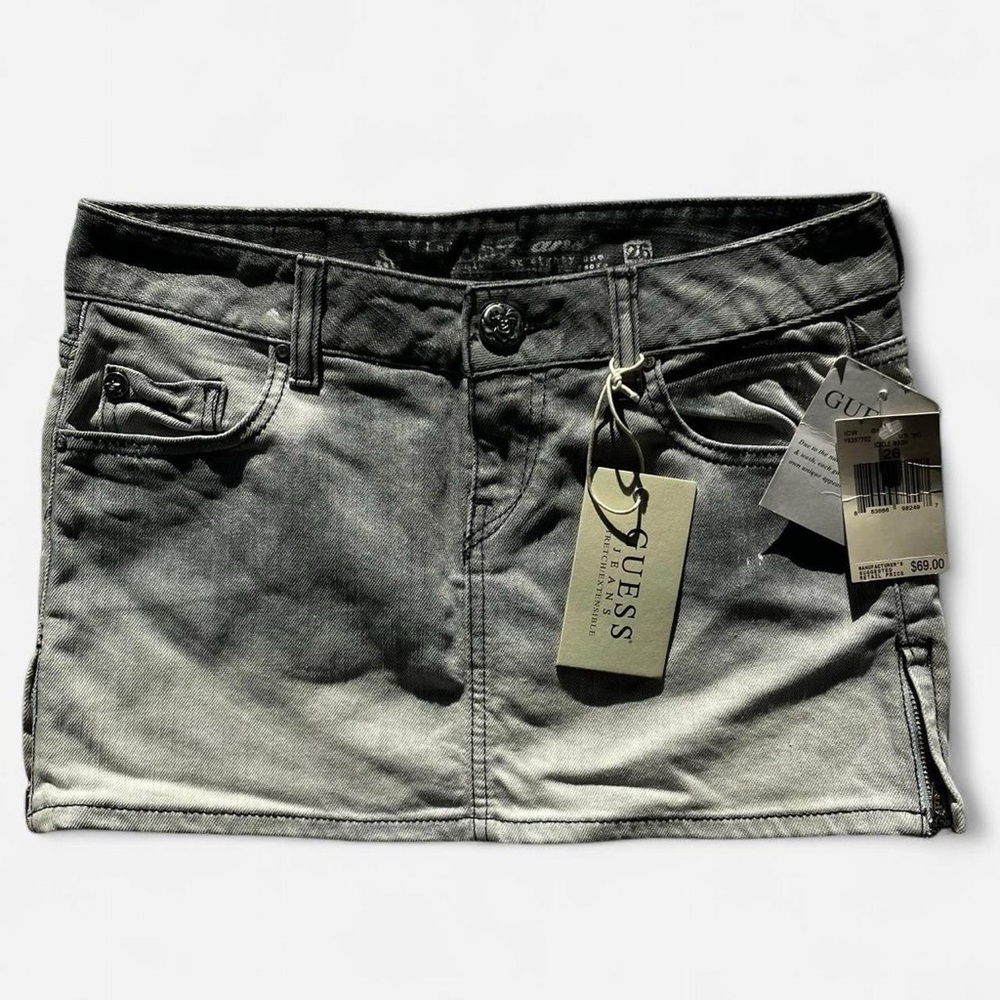 Guess Gray Green Mini Cargo Skirt